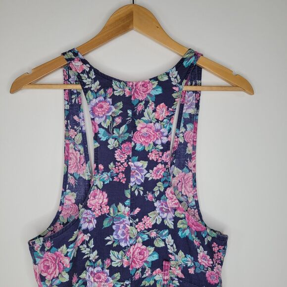 Vintage A. BYER Floral Romper 6" Inseam Size 9 Underbust Low Front 90s Kidcore - Picture 6 of 11